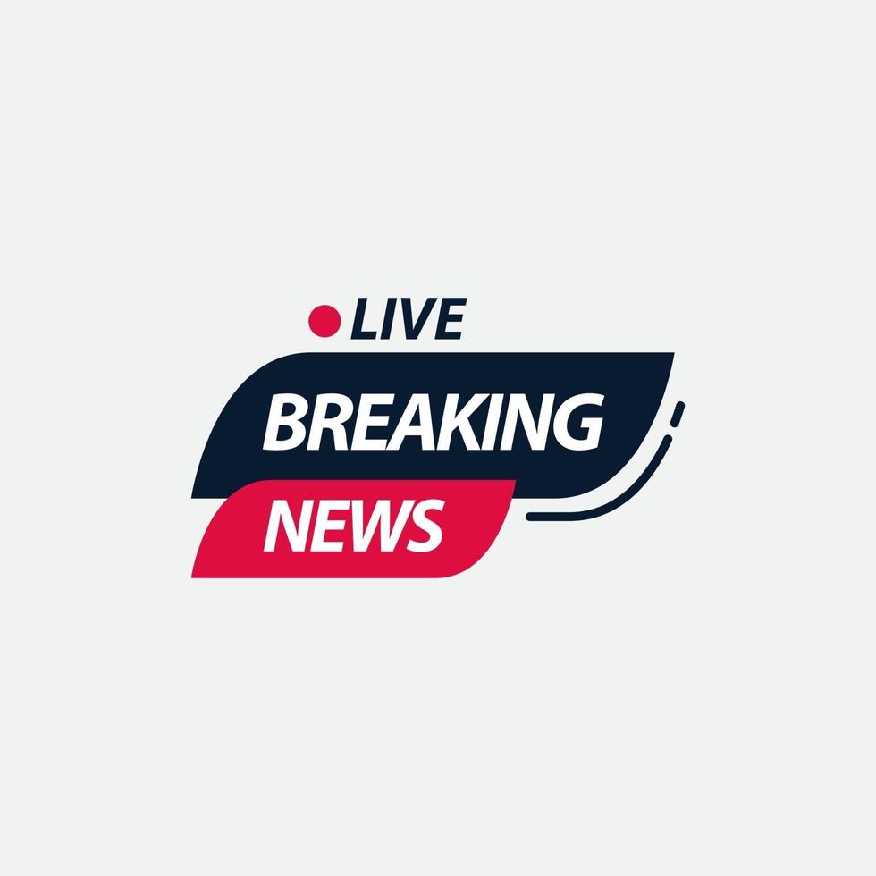 Ilustración de diseño de plantilla de vector de logotipo de etiqueta de tv en vivo de noticias de última hora