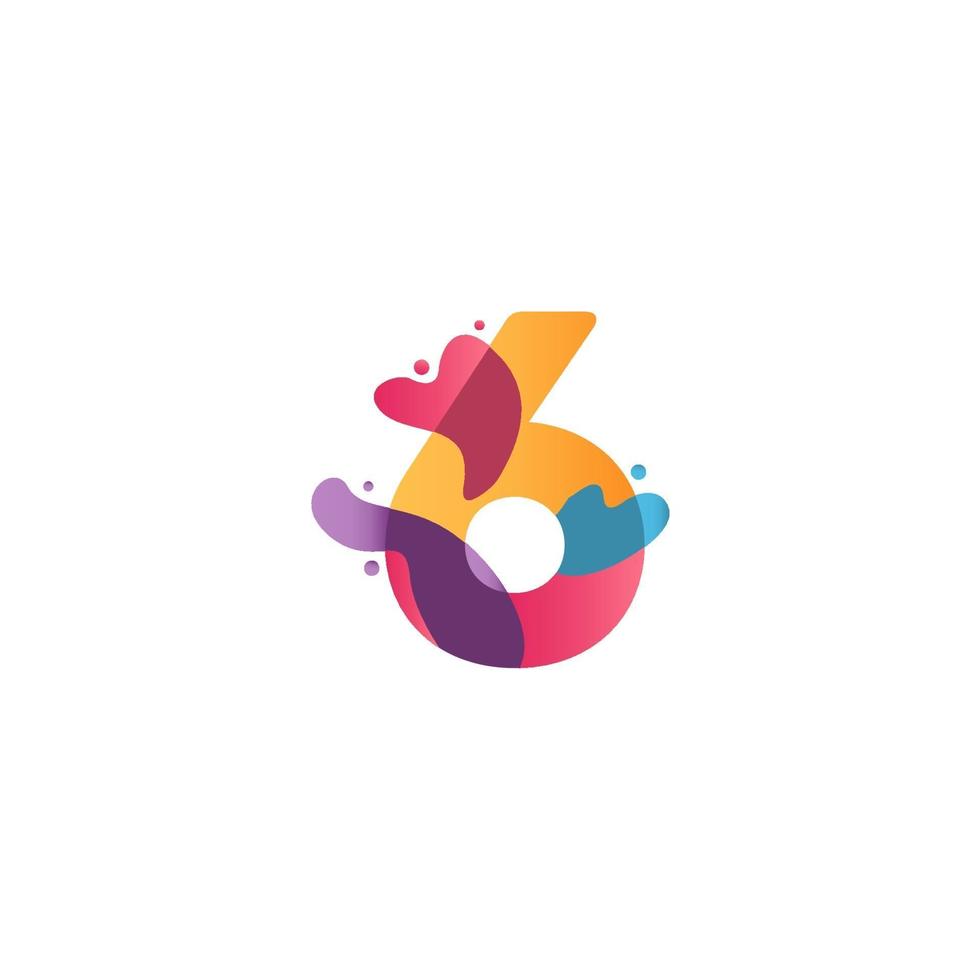 6 Years Anniversary Celebration flux Vector Template Design Illustration