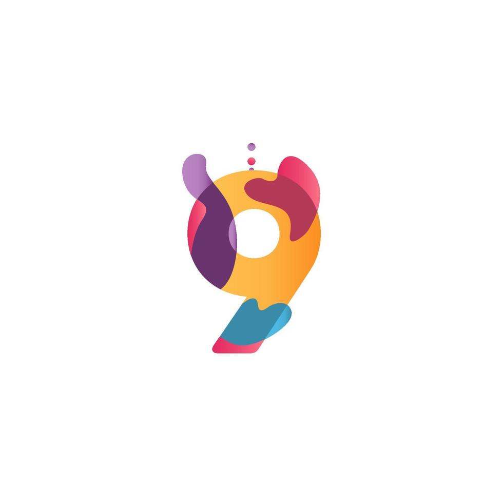 9 Years Anniversary Celebration flux Vector Template Design Illustration