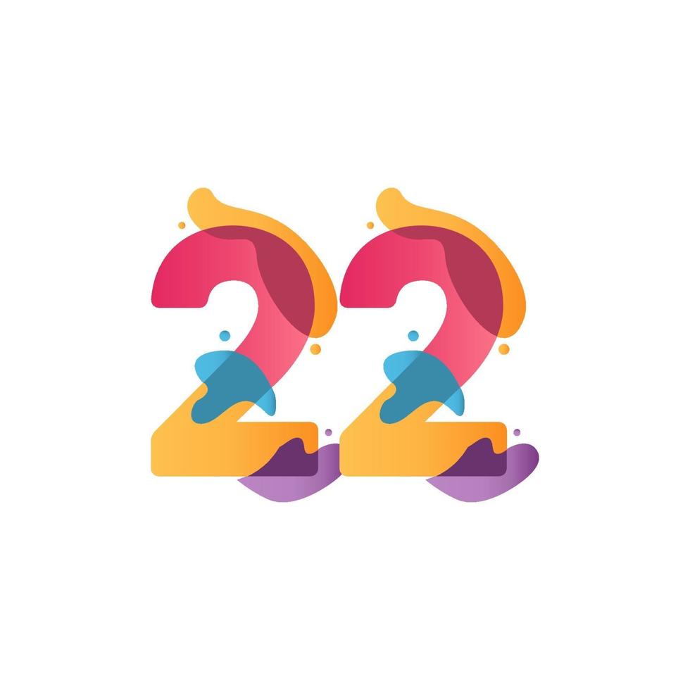 22 Years Anniversary Celebration flux Vector Template Design ...