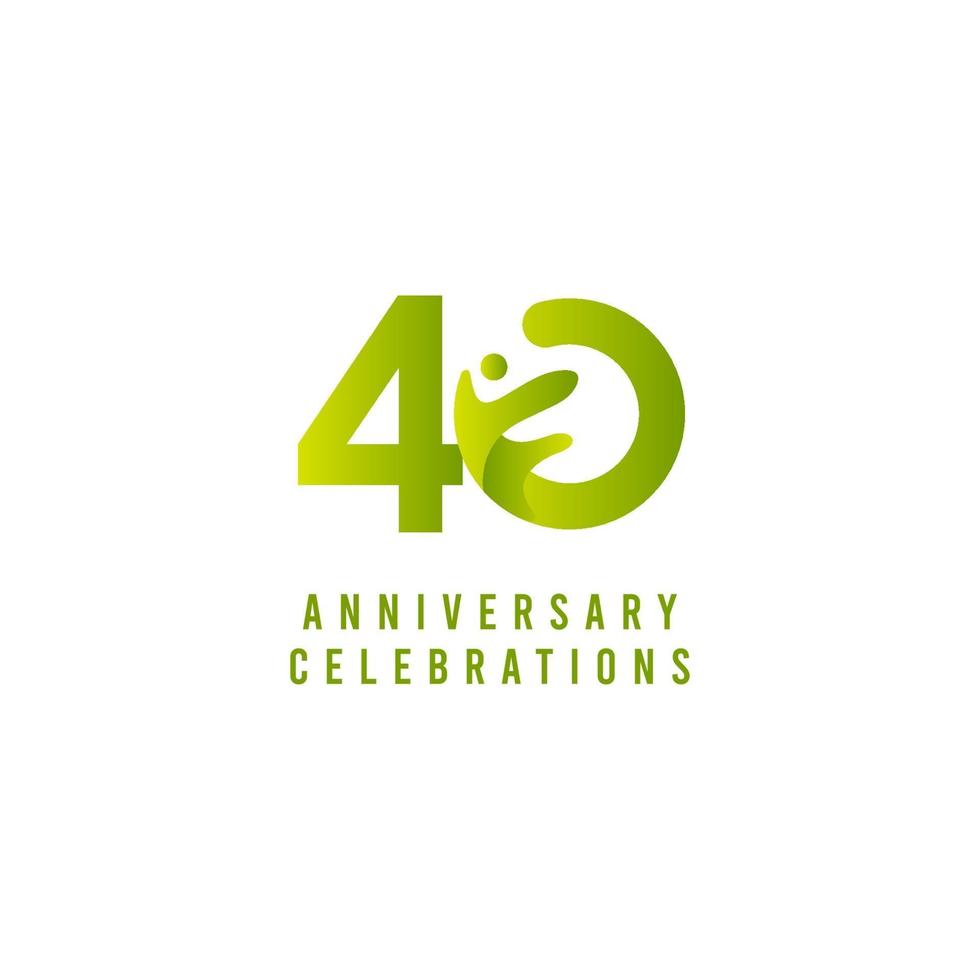 40 Years Anniversary Celebration Vector Template Design Illustration