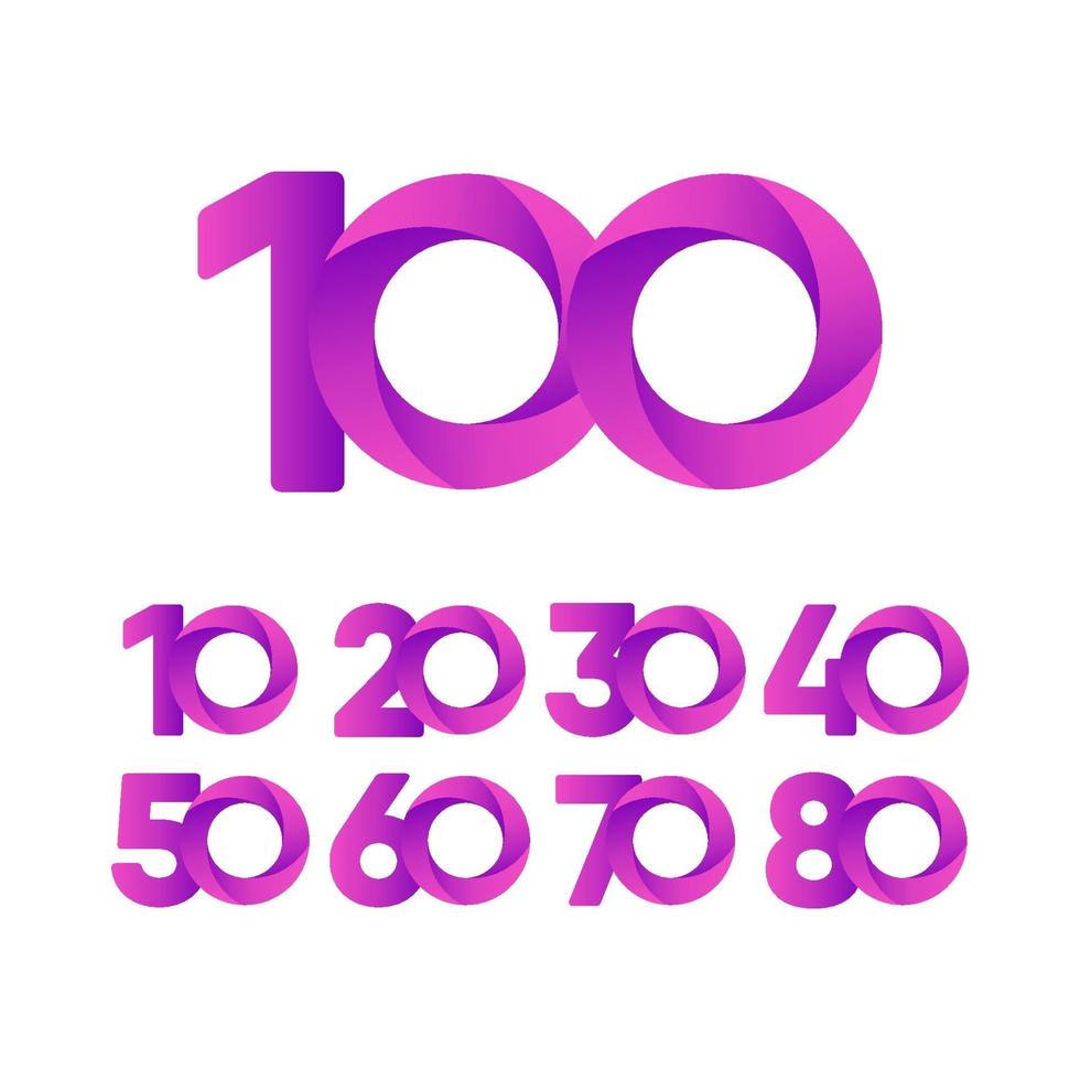 100 Years Anniversary Celebration Purple Vector Template Design Illustration