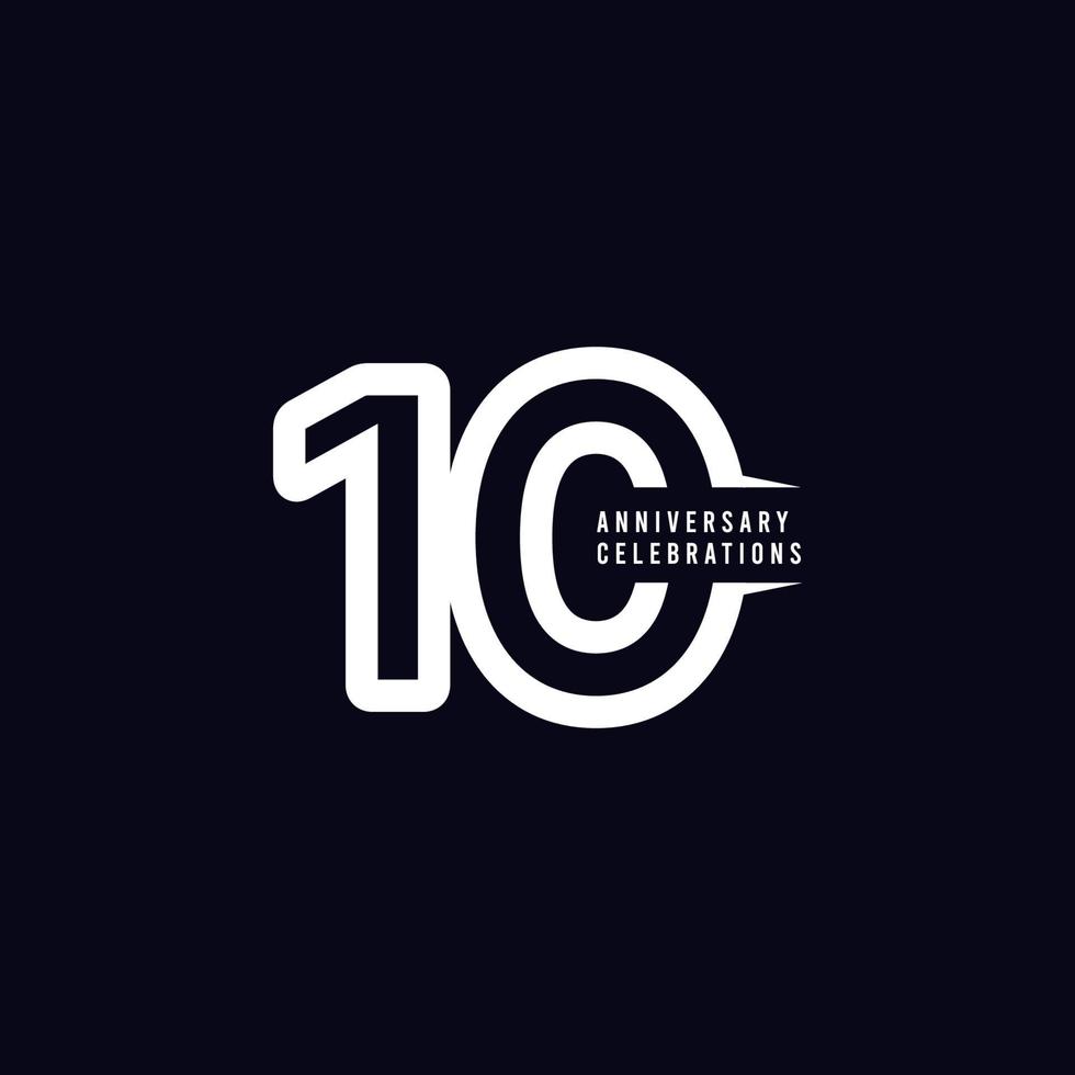 10 Years Anniversary Celebrations Vector Template Design Illustration