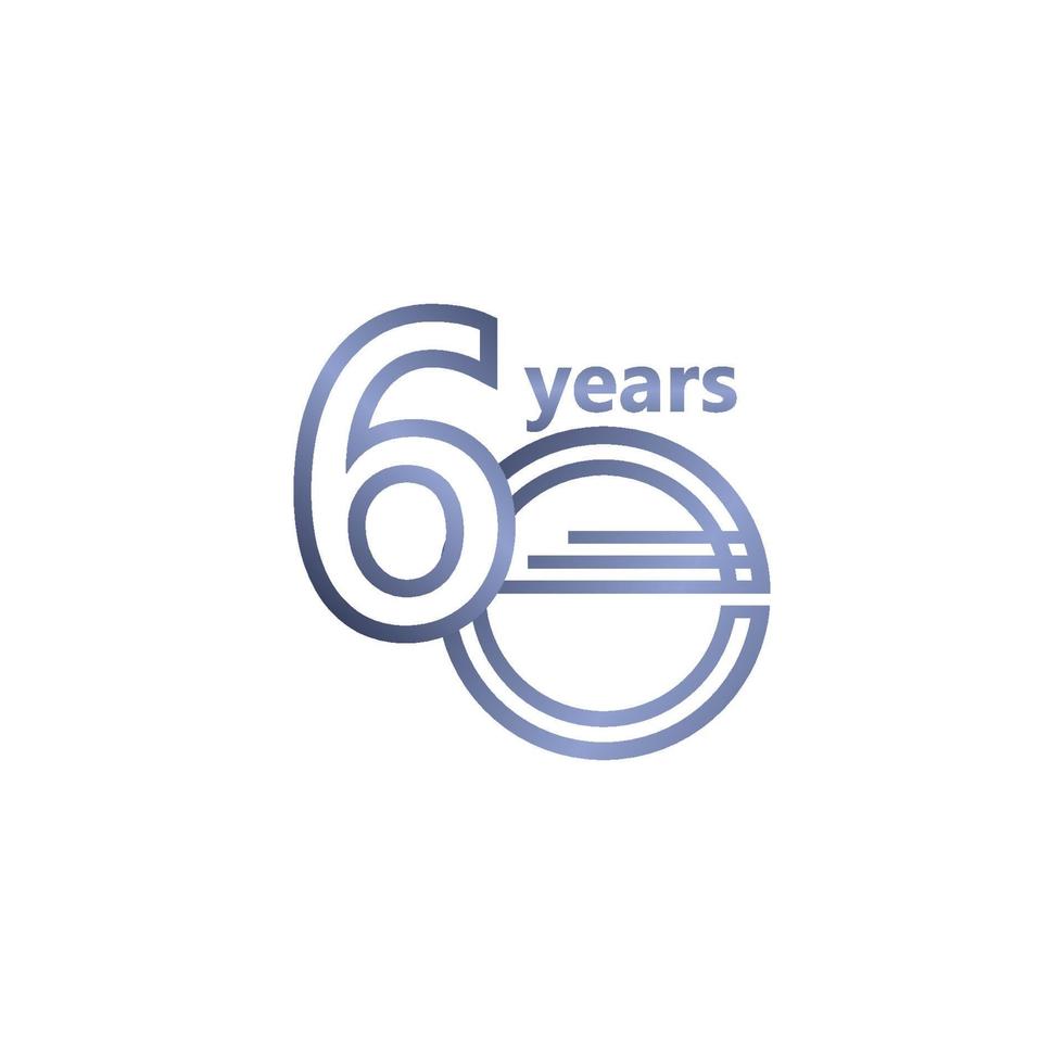 60 Years Anniversary Vector Template Design Illustration
