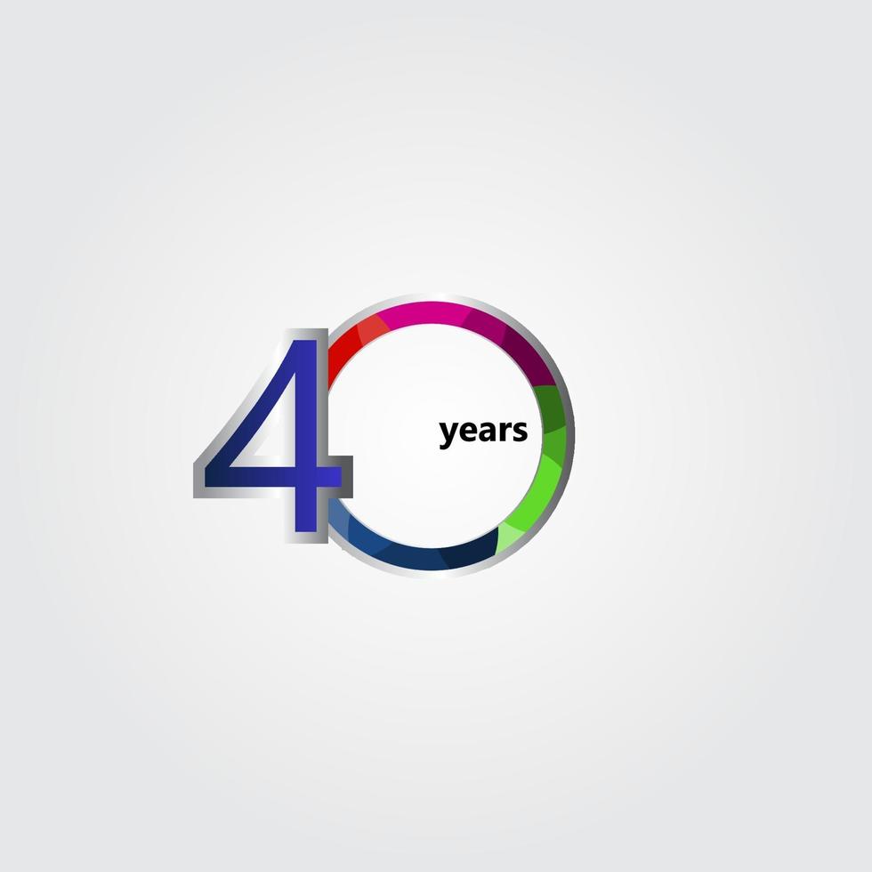 40 Years Anniversary Vector Template Design Illustration