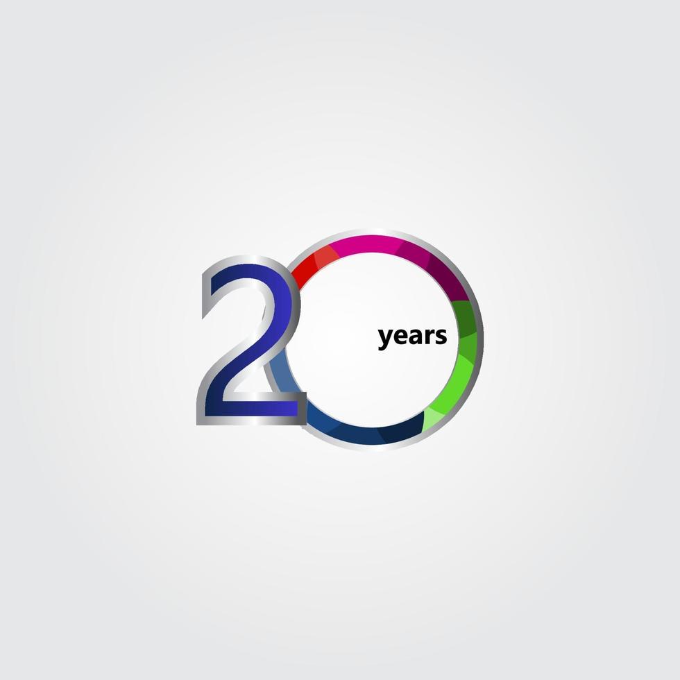 20 Years Anniversary Vector Template Design Illustration