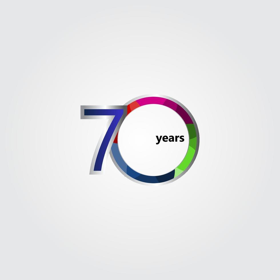 70 Years Anniversary Vector Template Design Illustration
