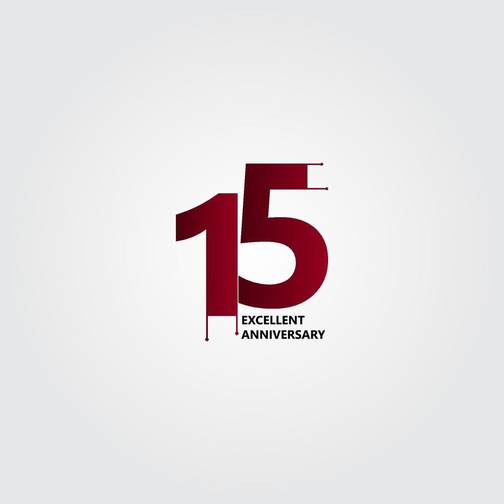 15 Years Excellent Anniversary Vector Template Design Illustration