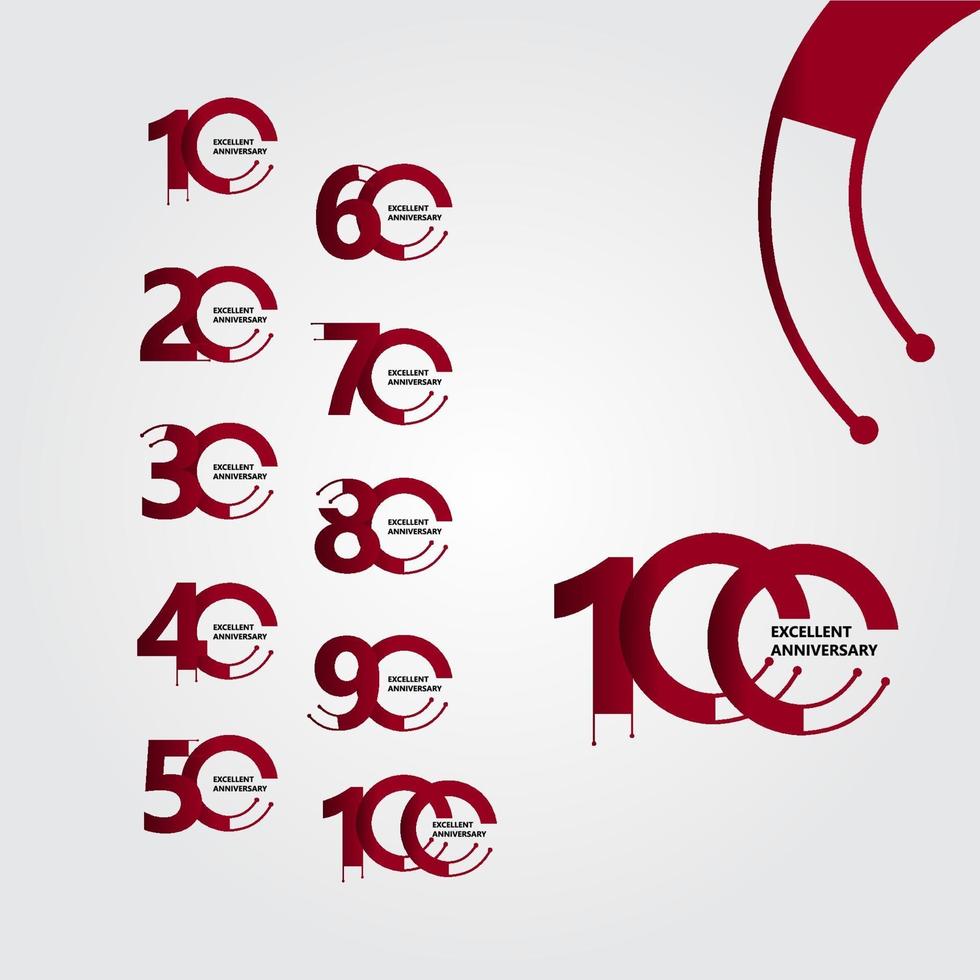 100 Years Excellent Anniversary Vector Template Design Illustration
