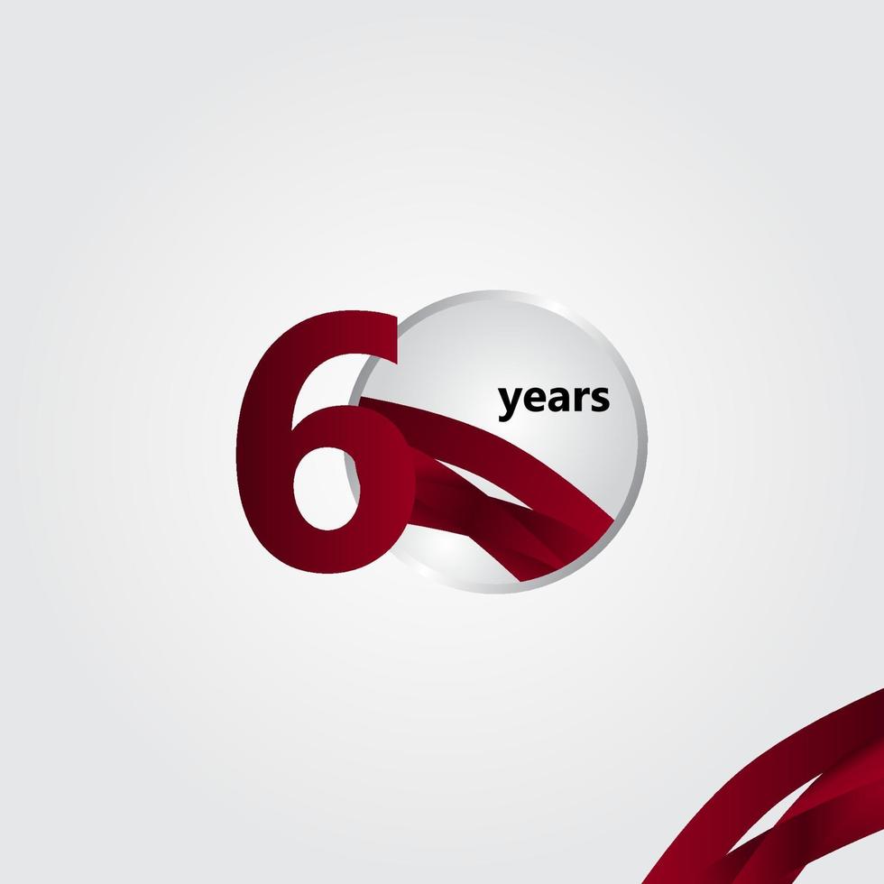 60 Years Anniversary Vector Template Design Illustration