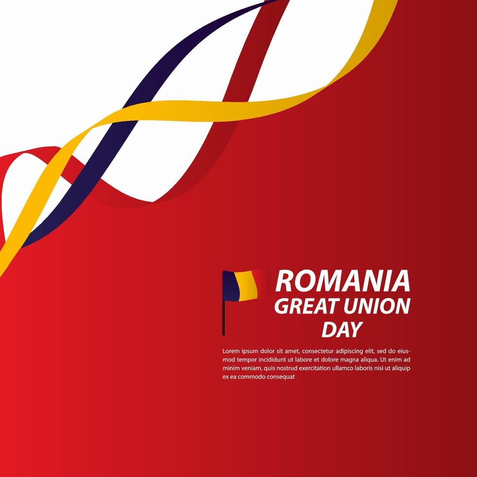 Romania Great Union Independence Day Celebration Banner Vector Template Design Illustration