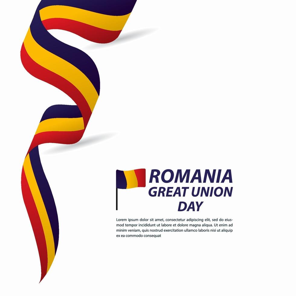 Romania Great Union Independence Day Celebration Banner Vector Template Design Illustration