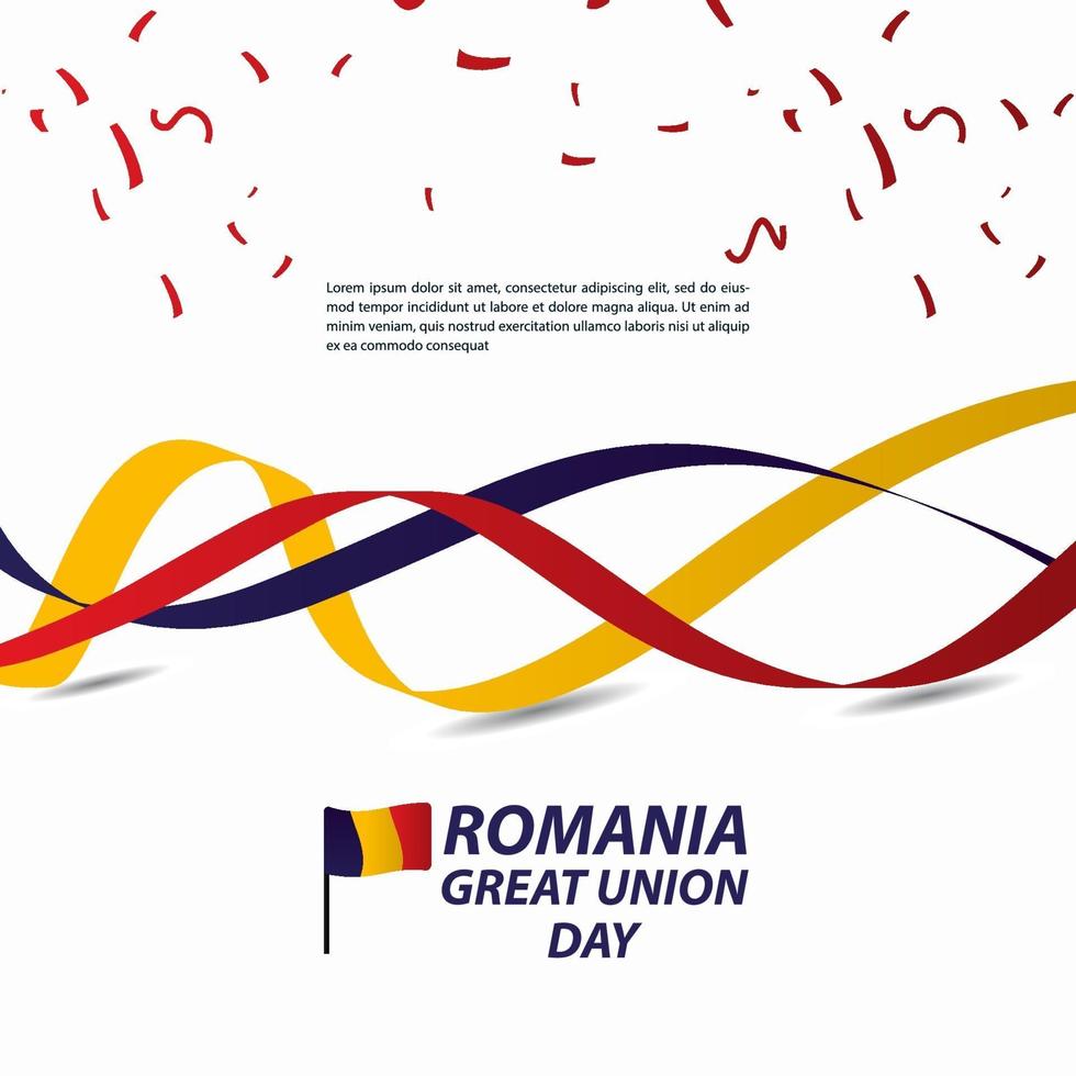 Romania Great Union Independence Day Celebration Banner Vector Template Design Illustration