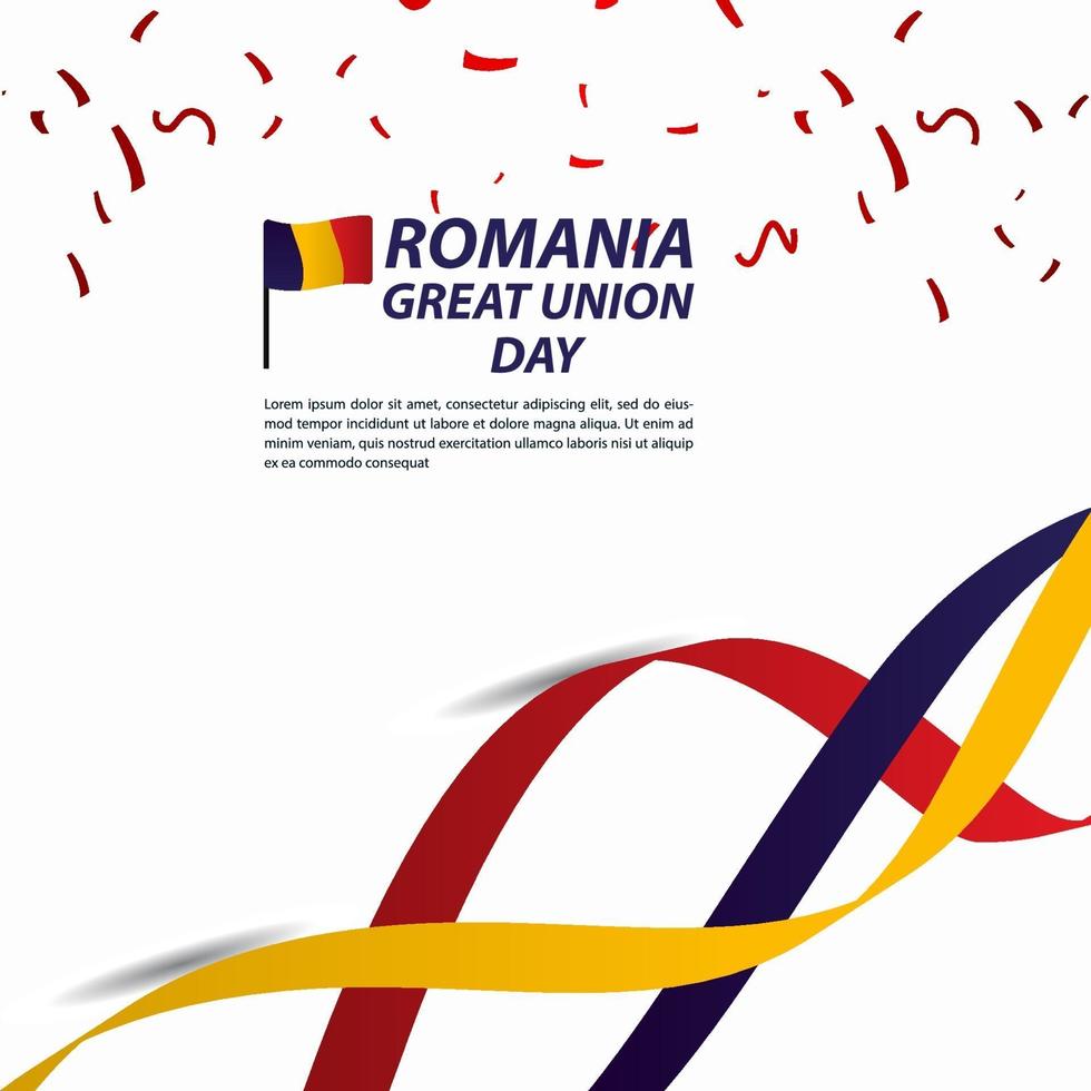 Romania Great Union Independence Day Celebration Banner Vector Template Design Illustration