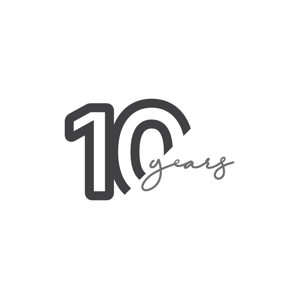 10 Years Anniversary Celebration Vector Template Design Illustration Logo Icon