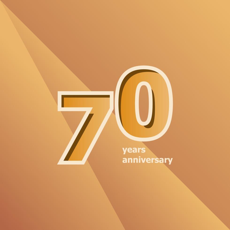 70 Years Anniversary Vector Template Design Illustration