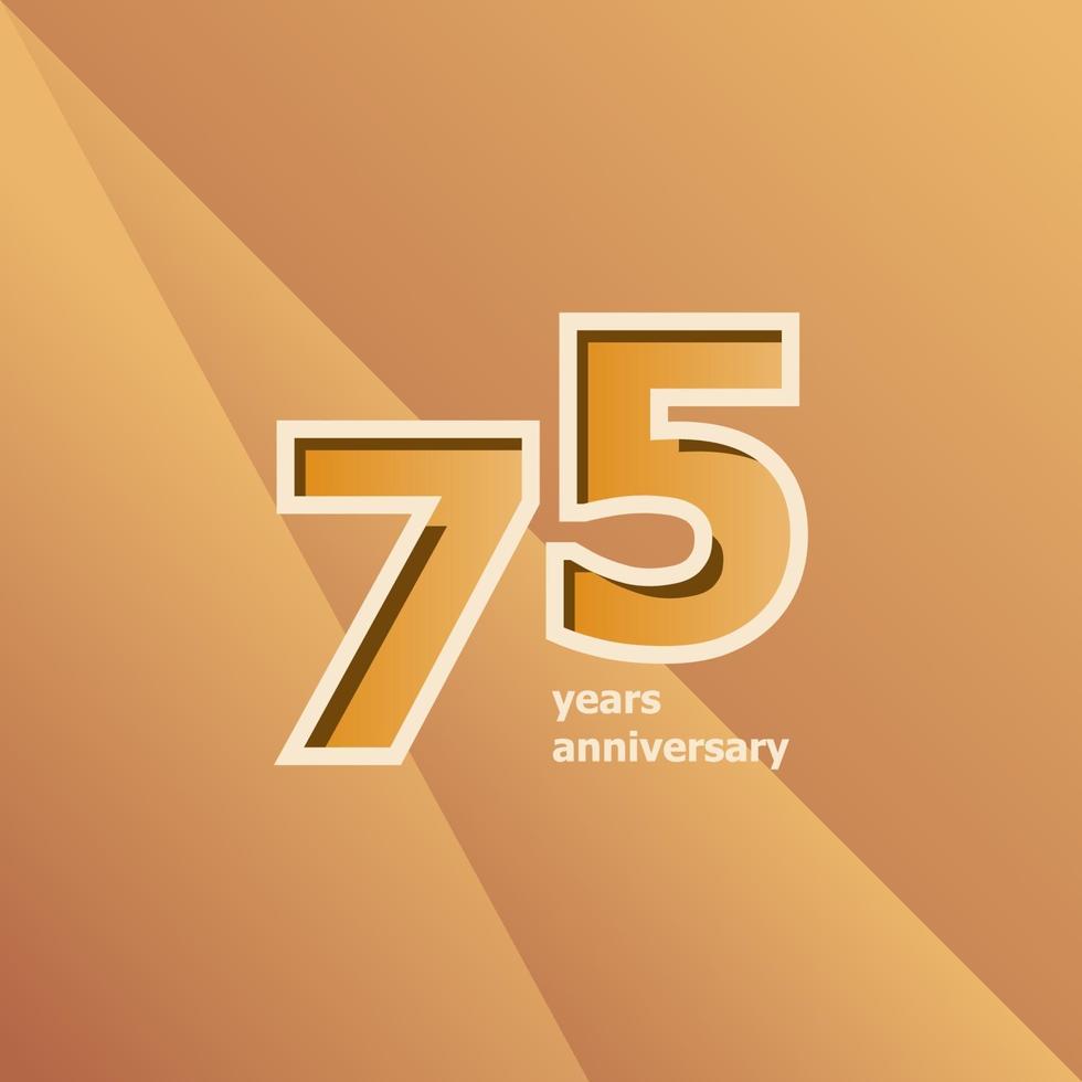 Ilustración de diseño de plantilla de vector de aniversario de 75 años