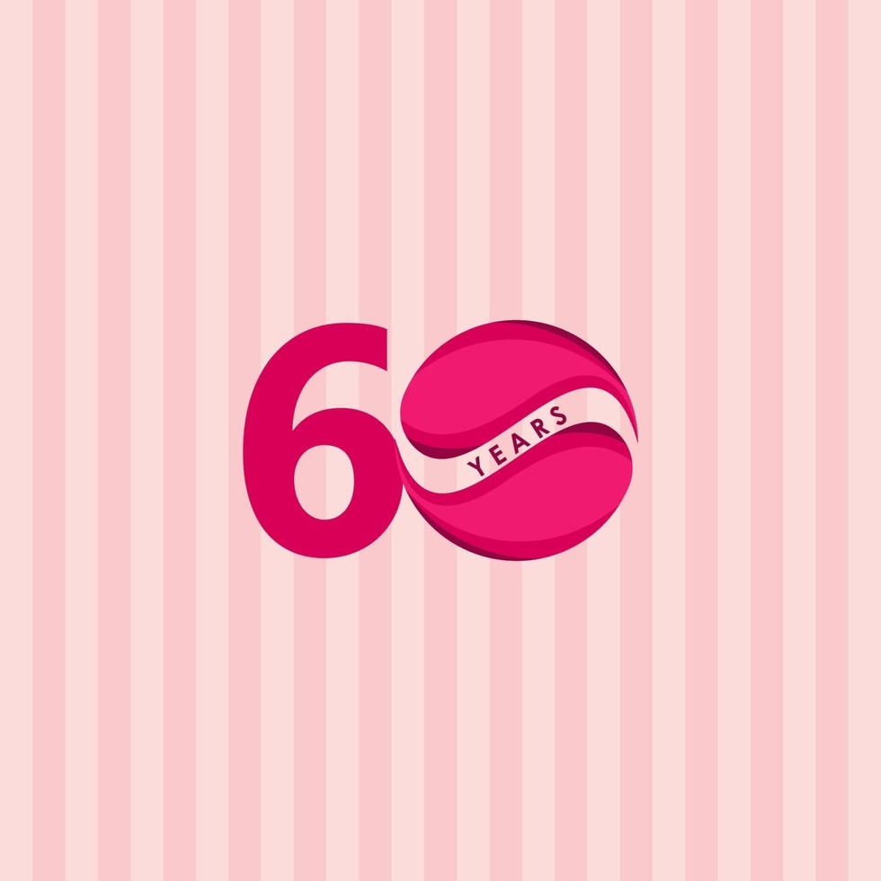 60 Years Anniversary Celebration Candy Model Vector Template Design Illustration