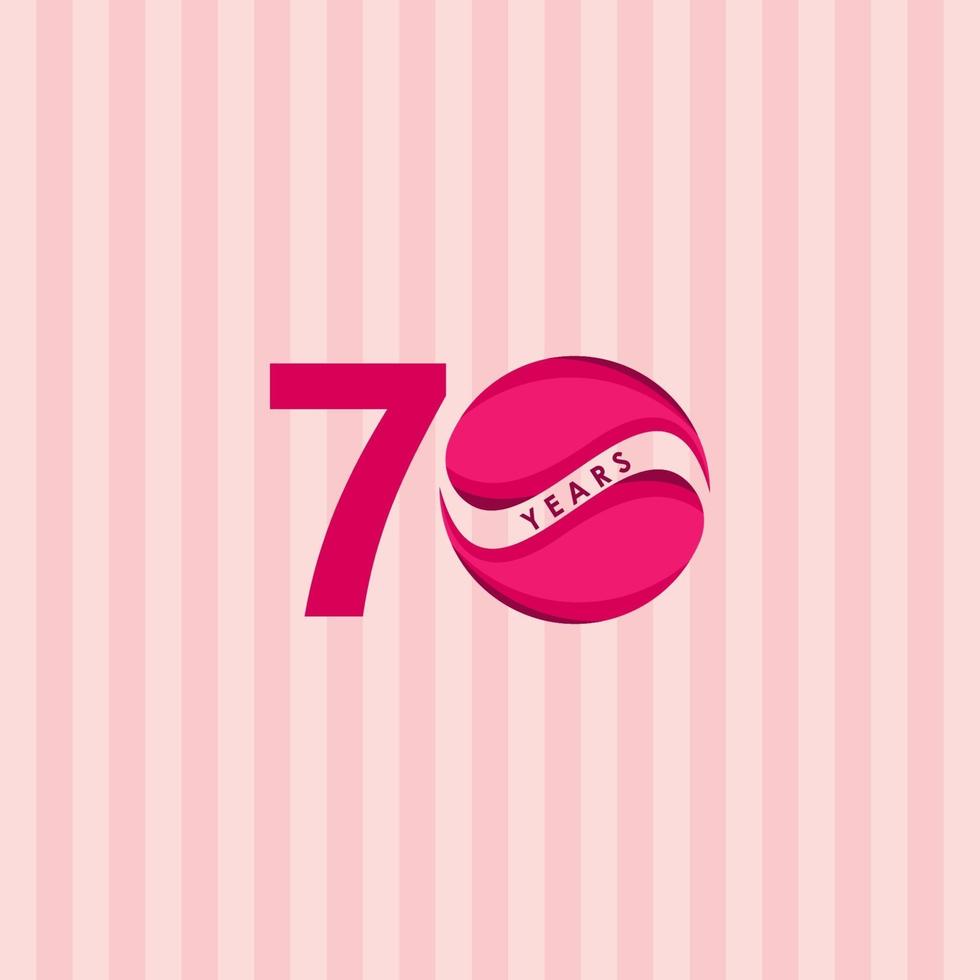 70 Years Anniversary Celebration Candy Model Vector Template Design Illustration