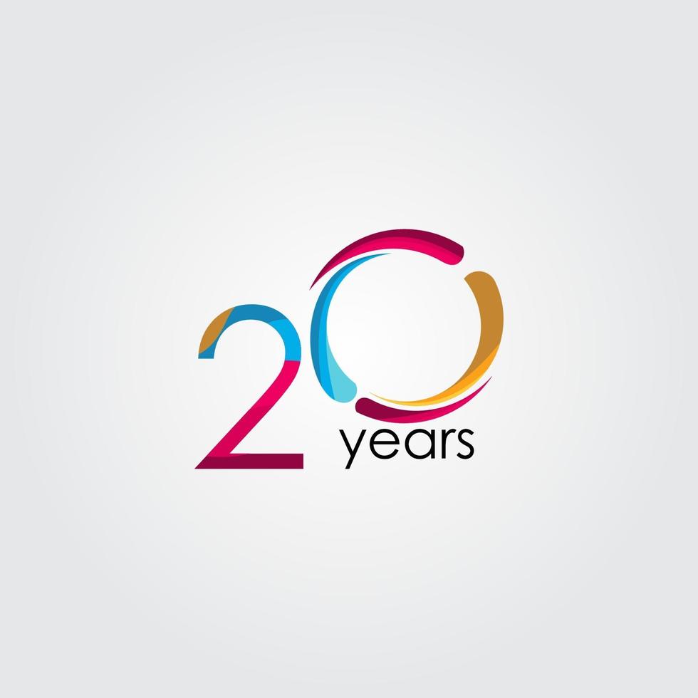 20 Years Anniversary Celebration Vector Template Design Illustration