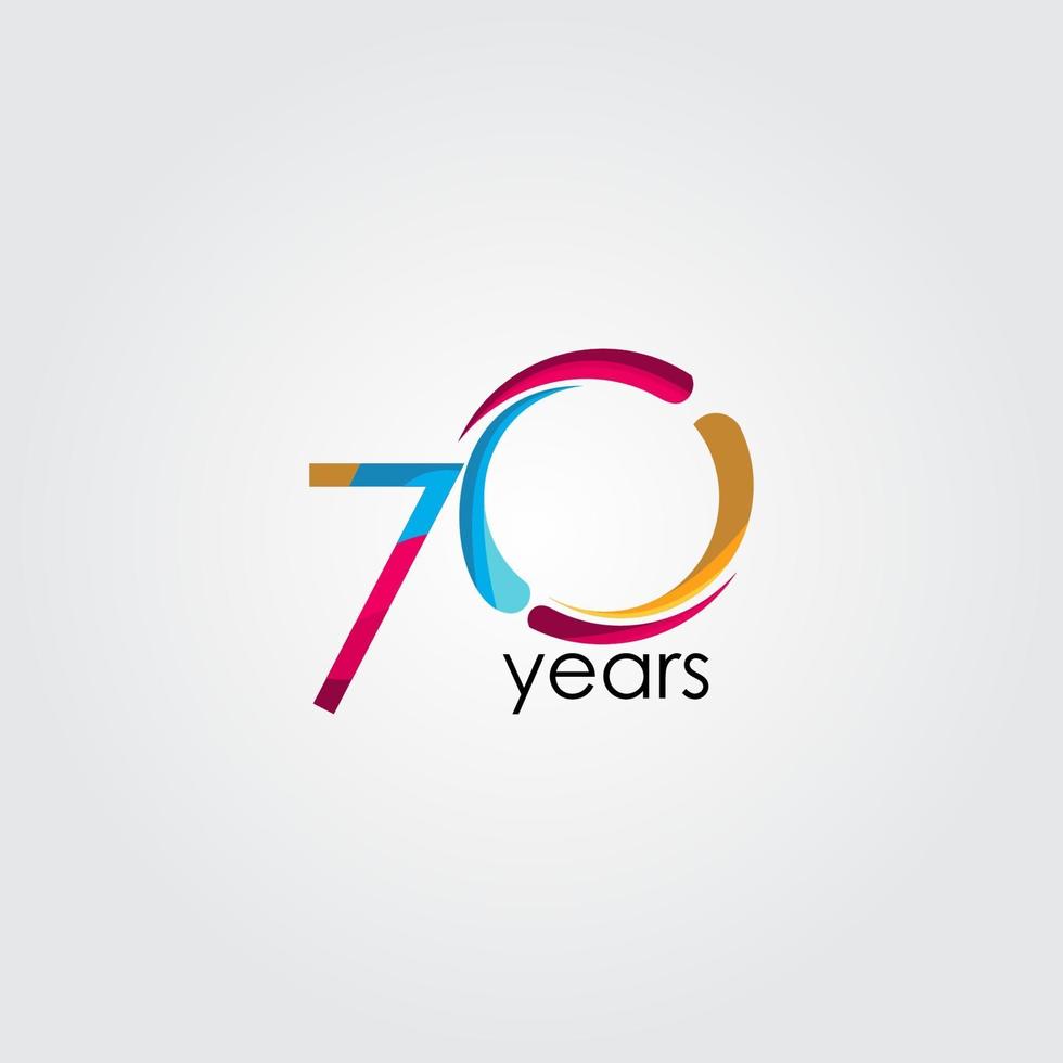 70 Years Anniversary Celebration Vector Template Design Illustration