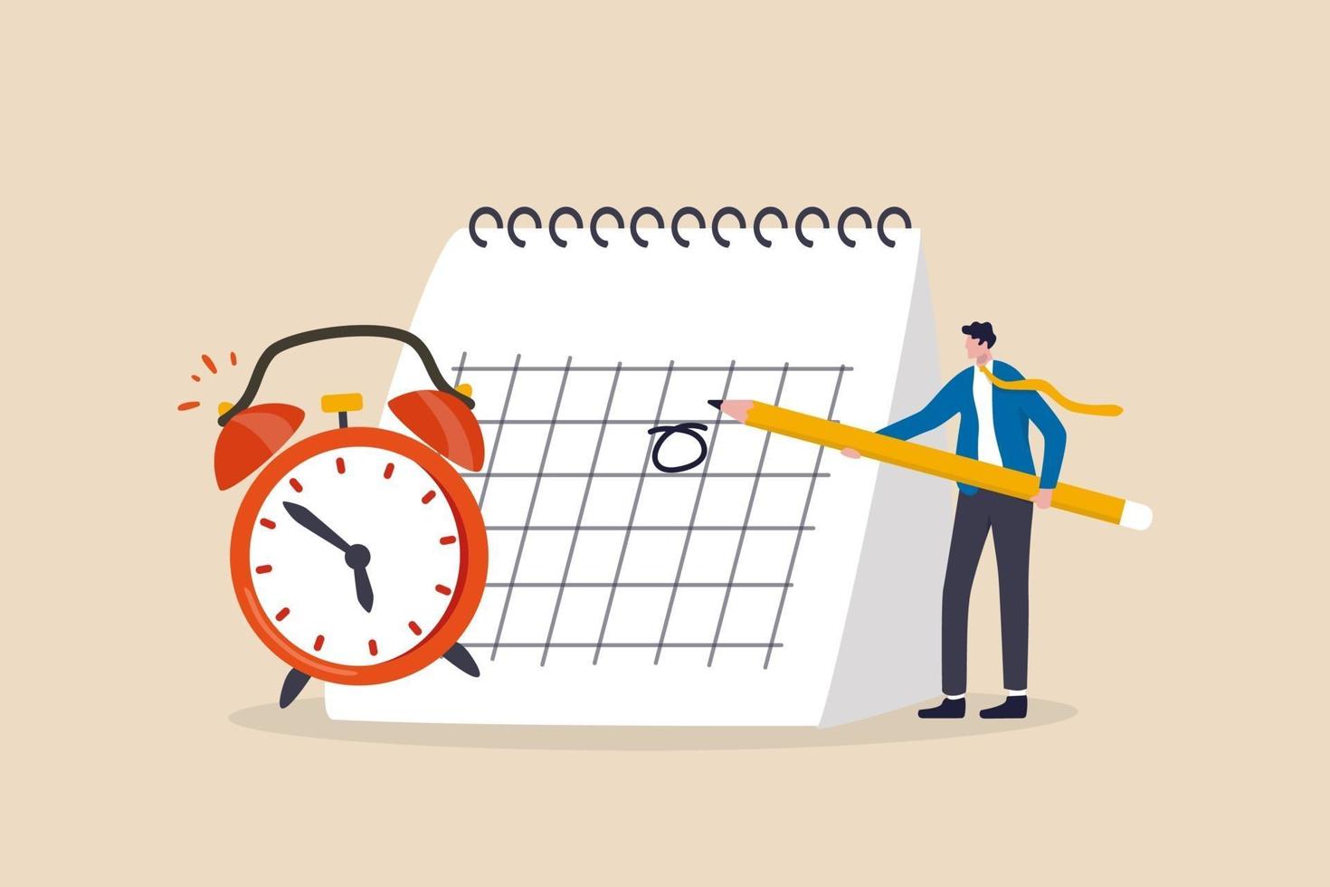 Schedule business appointment, important date, working project plan or reminder concept vector