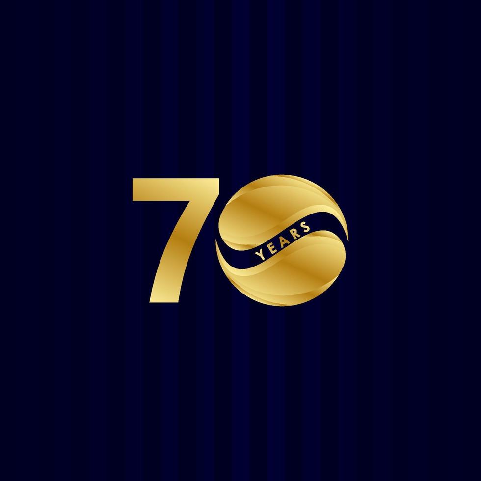 70 Years Anniversary Celebration Candy Gold Vector Template Design Illustration