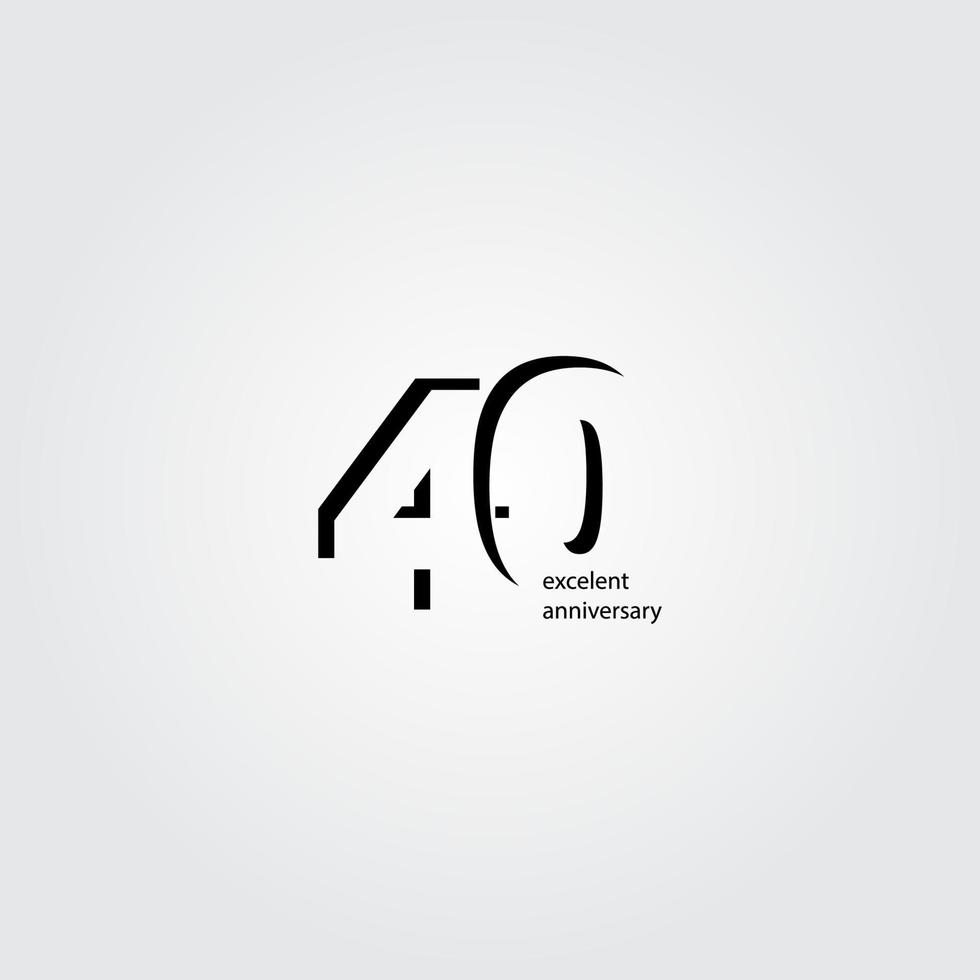 40 Years Anniversary Vector Template Design Illustration