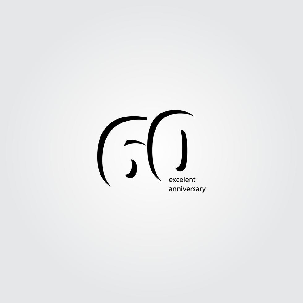 60 Years Anniversary Vector Template Design Illustration