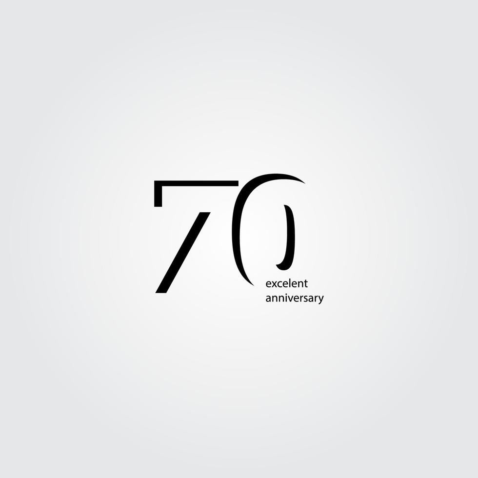 70 Years Anniversary Vector Template Design Illustration