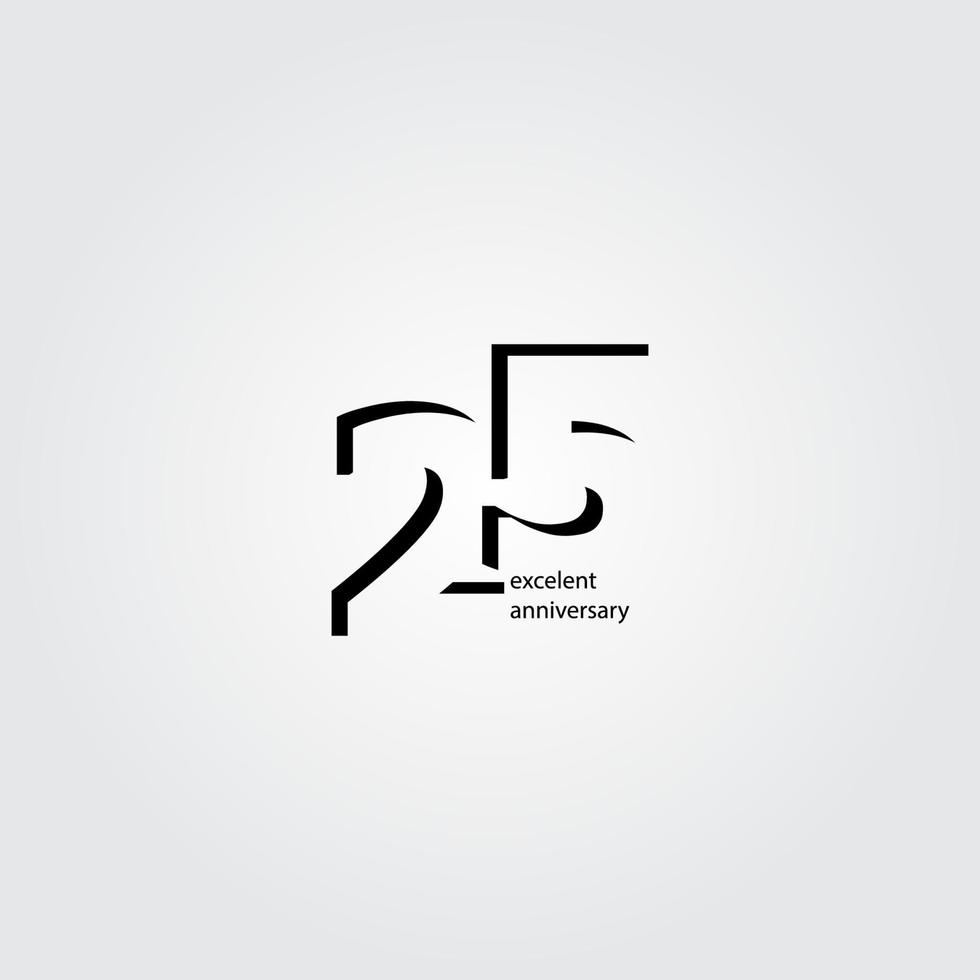 25 Years Anniversary Vector Template Design Illustration