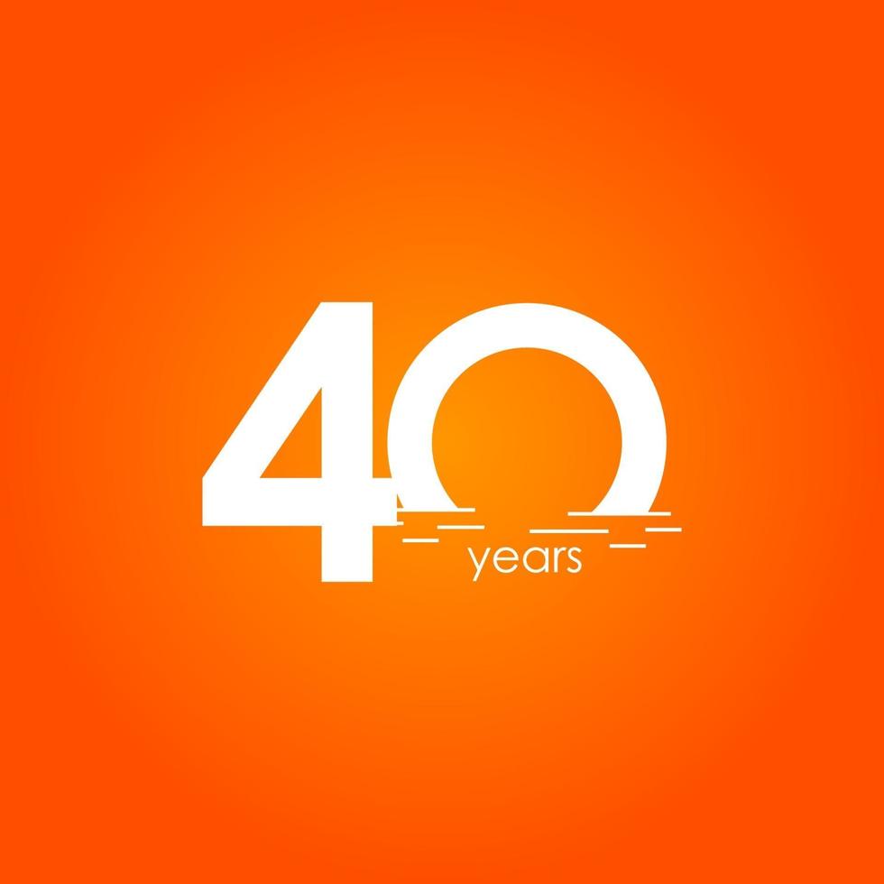 40 Years Anniversary Celebration Sunset Gradient Vector Template Design Illustration