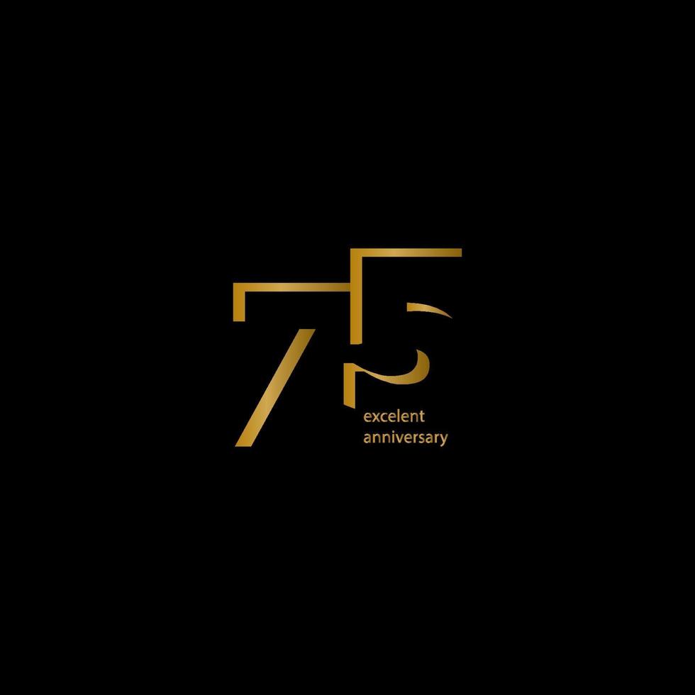 75 Years Excellent Anniversary Vector Template Design Illustration