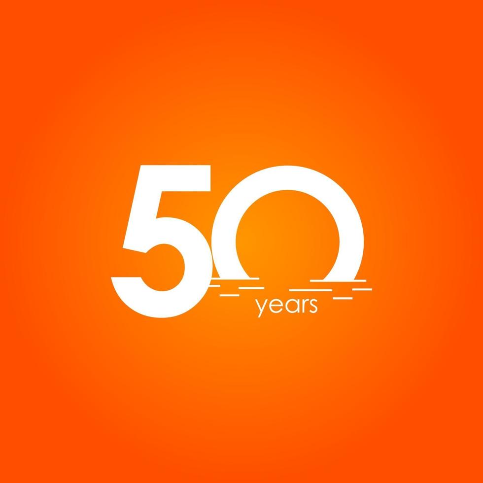 50 Years Anniversary Celebration Sunset Gradient Vector Template Design Illustration