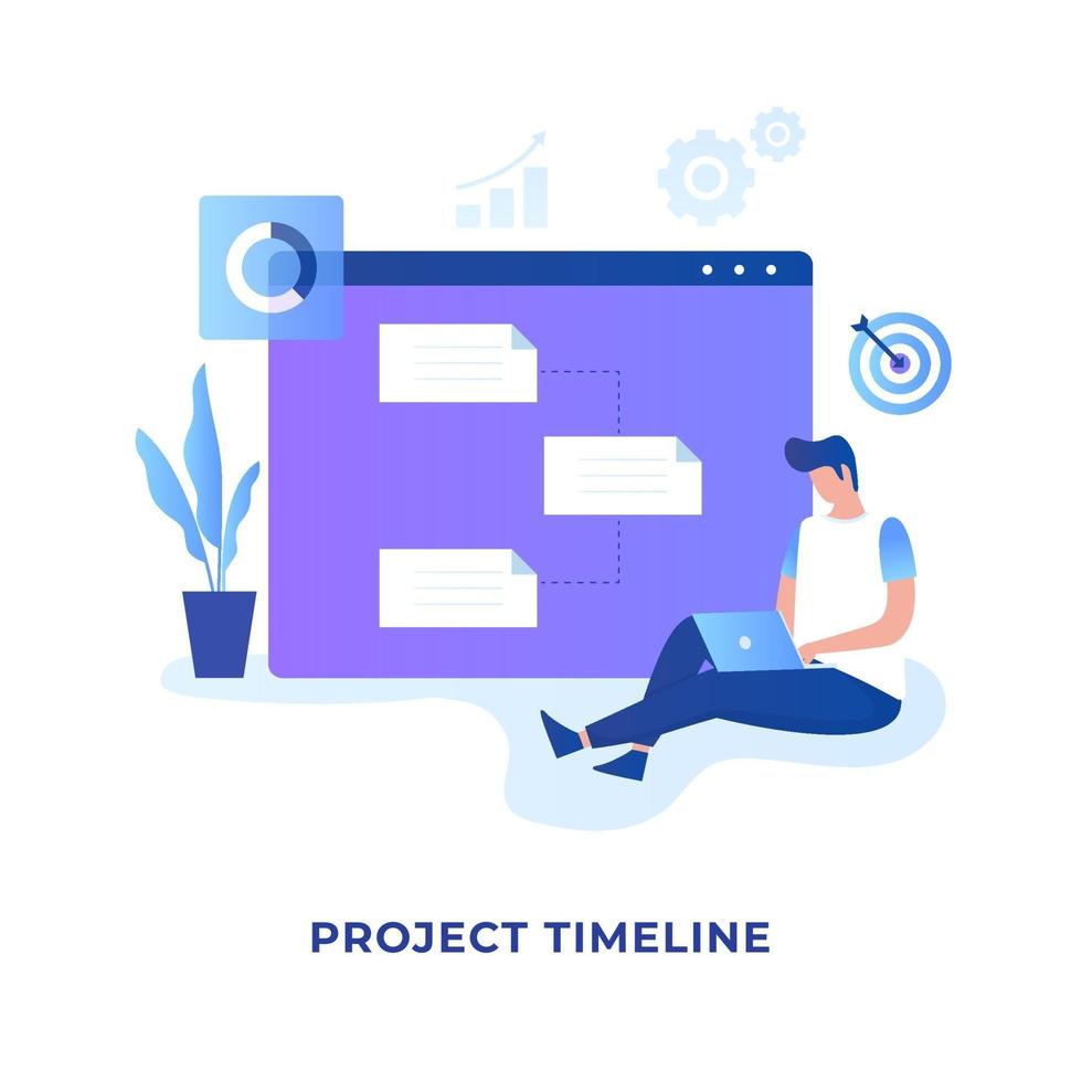 Project timeline illustration concept vector