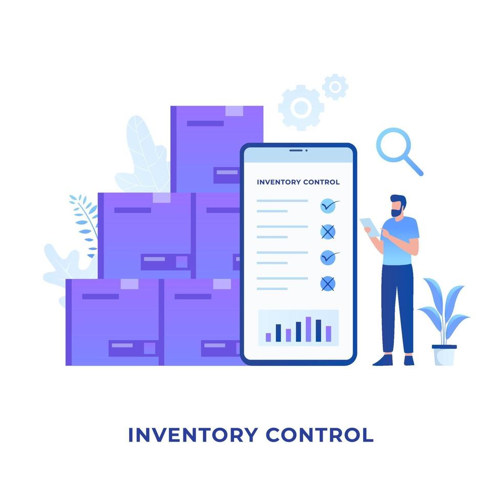 concepto de ilustración de control de inventario vector