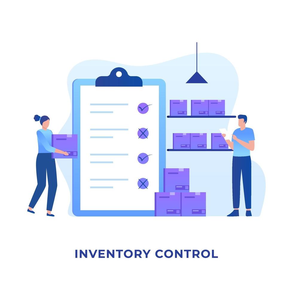 diseño plano del concepto de control de inventario vector