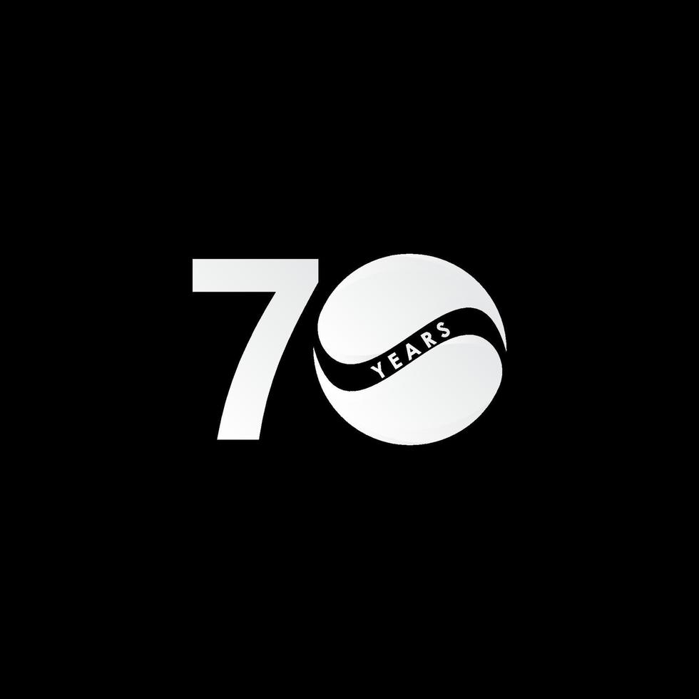 70 Years Anniversary Celebration White Candy Vector Template Design Illustration
