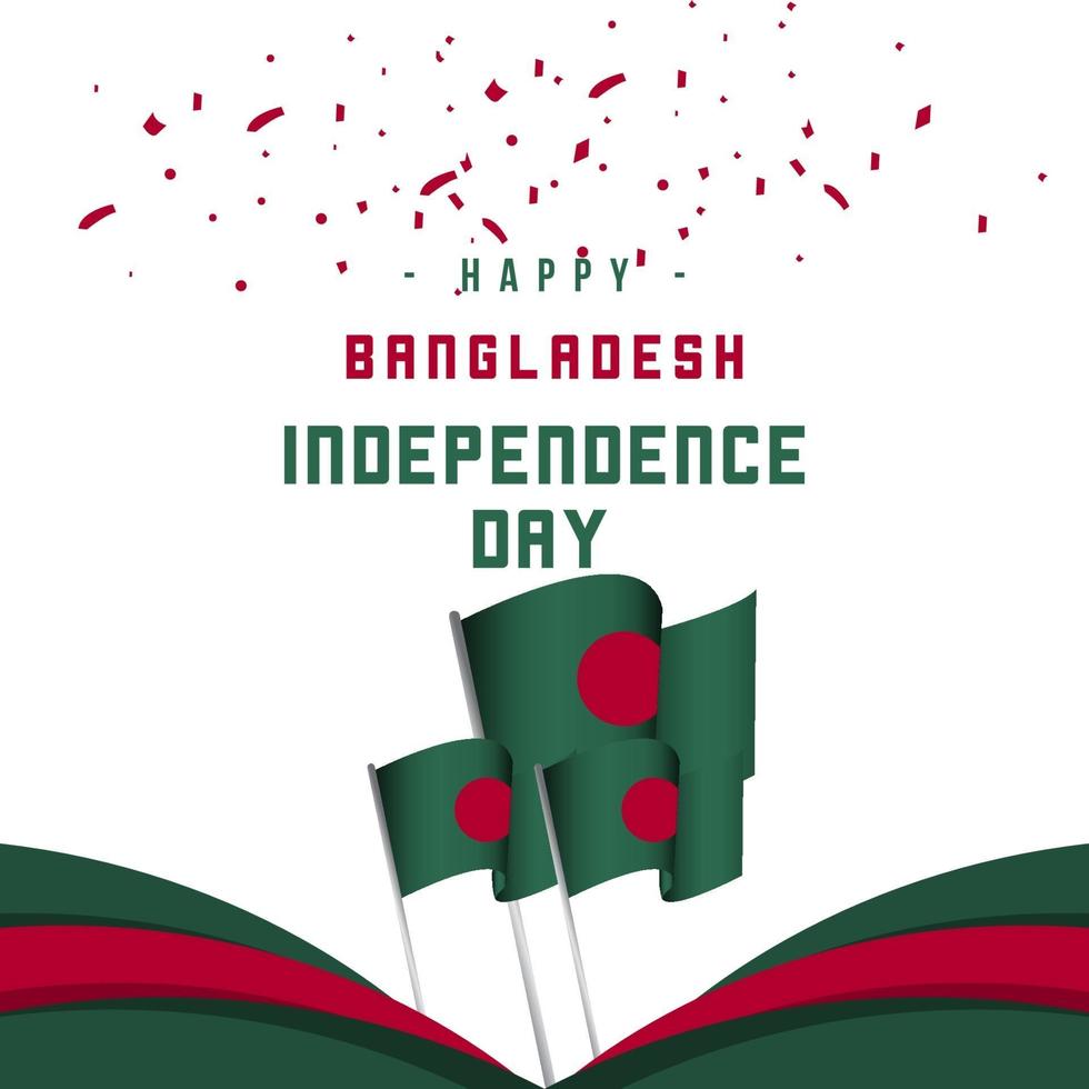 Happy Bangladesh Independence Day Vector Template Design Illustration
