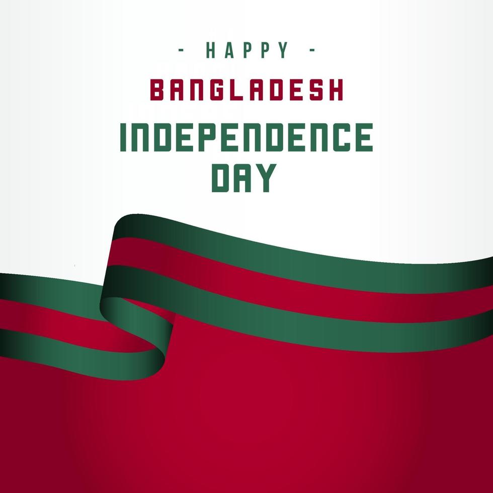 Ilustración de diseño de plantilla de vector de día de la independencia de Bangladesh