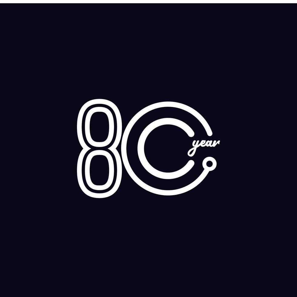 80 años celebración de aniversario número vector plantilla diseño ilustración logo icono