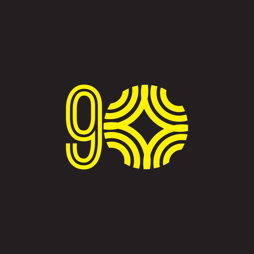 90 Years Anniversary Celebration Number Vector Template Design Illustration Logo Icon