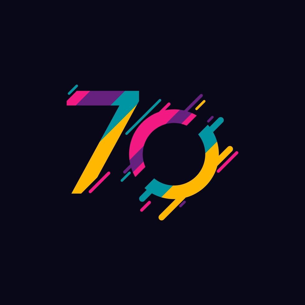 70 Years Anniversary Celebration Vector Template Design Illustration