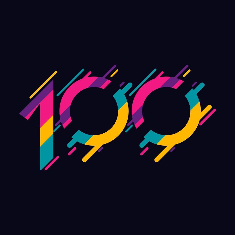 Ilustración de diseño de plantilla de vector de celebración de aniversario de 100 años