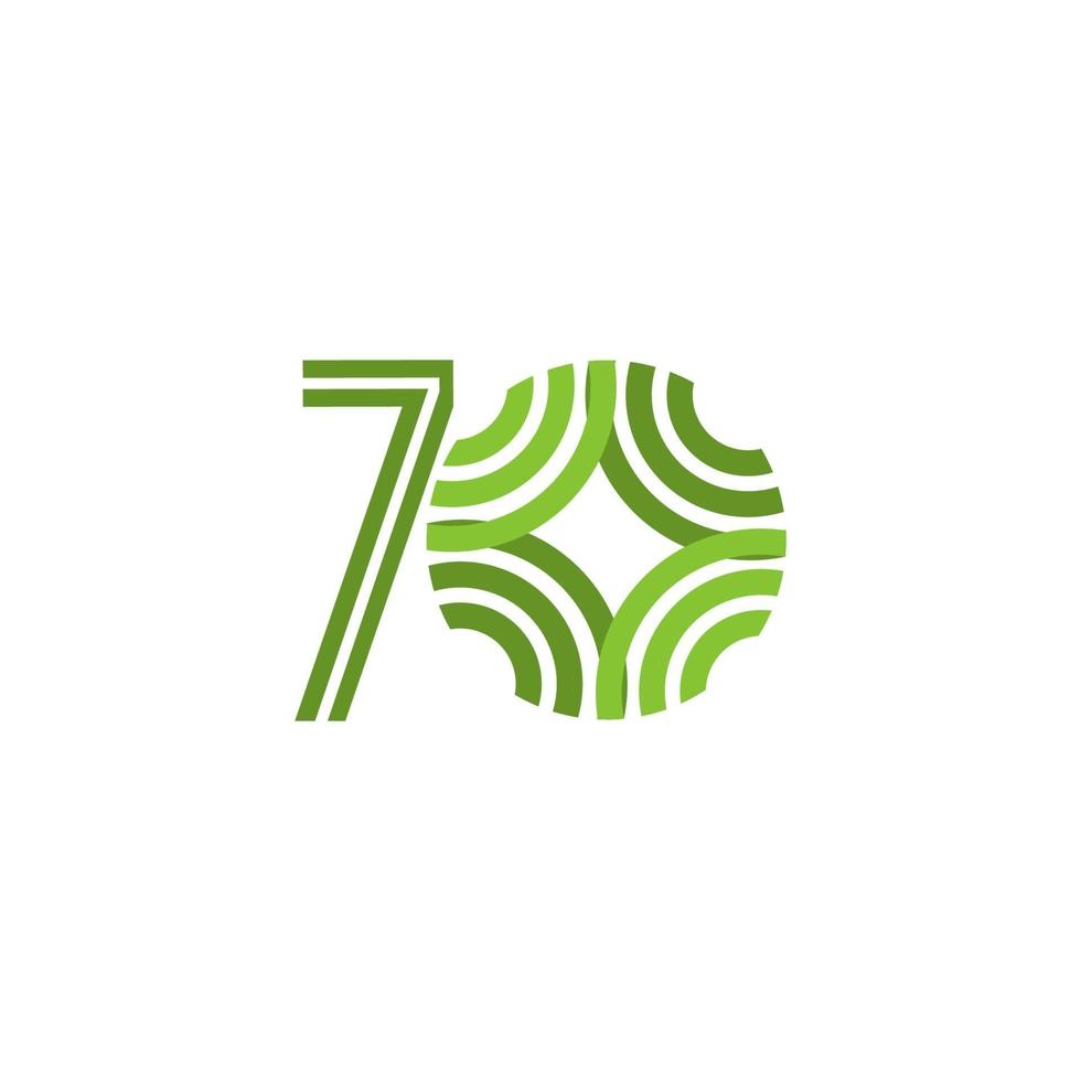 70 años celebración de aniversario número vector plantilla diseño ilustración logo icono