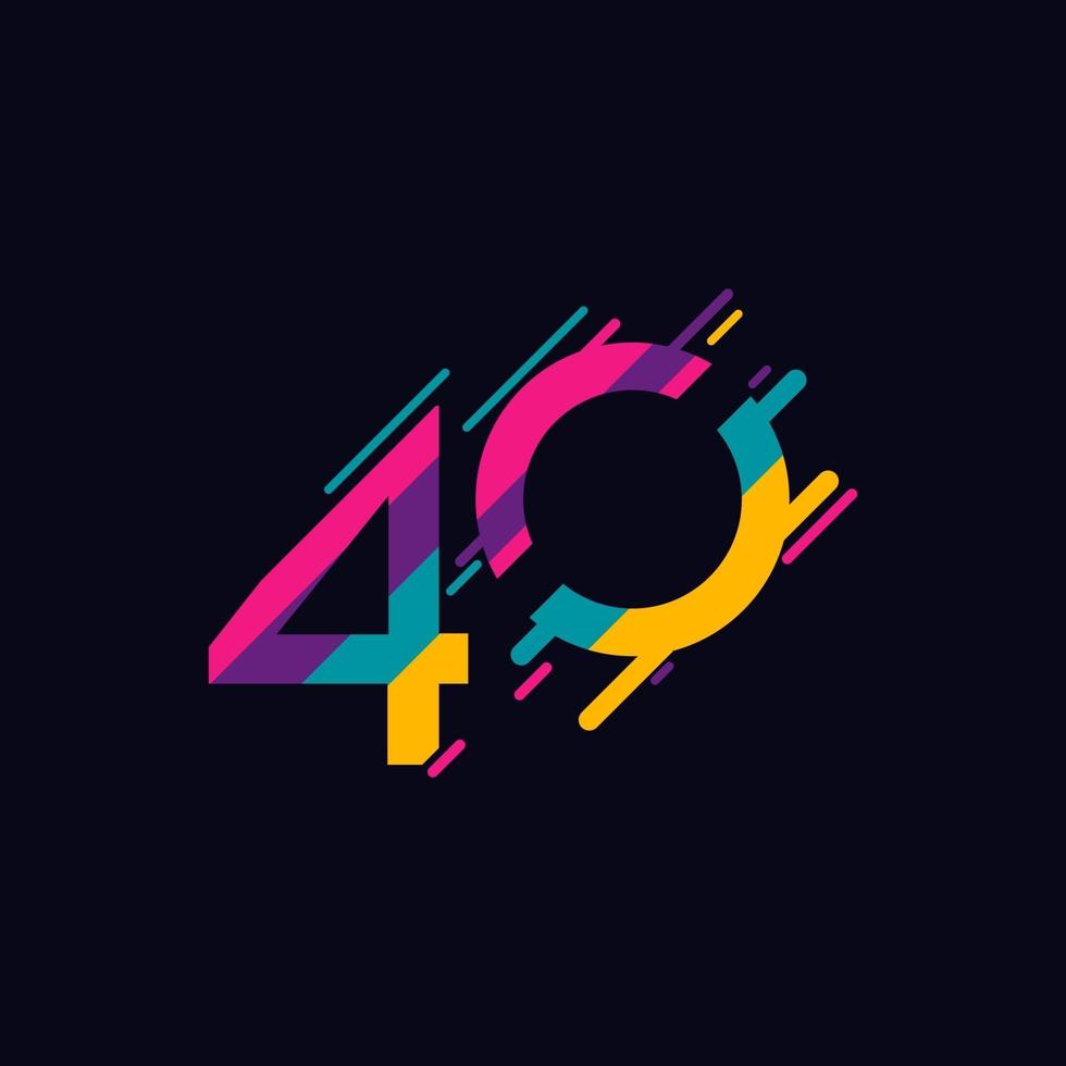 40 Years Anniversary Celebration Vector Template Design Illustration