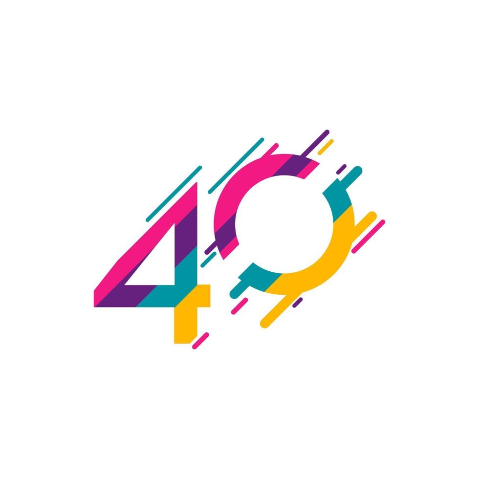 Ilustración de diseño de plantilla de vector de celebración de aniversario de 40 años