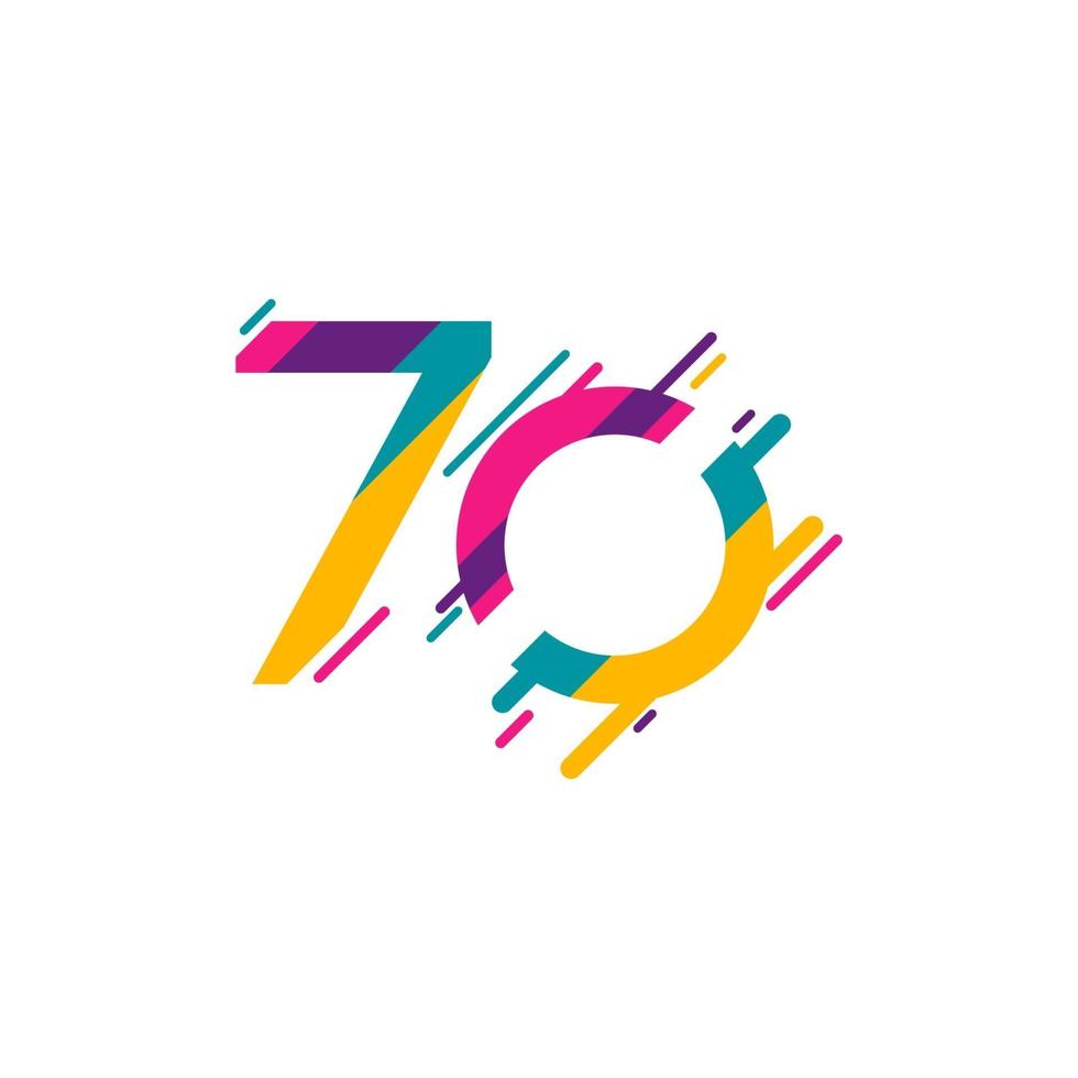 70 Years Anniversary Celebration Vector Template Design Illustration