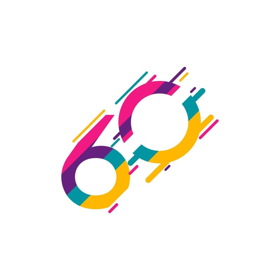 Ilustración de diseño de plantilla de vector de celebración de aniversario de 60 años