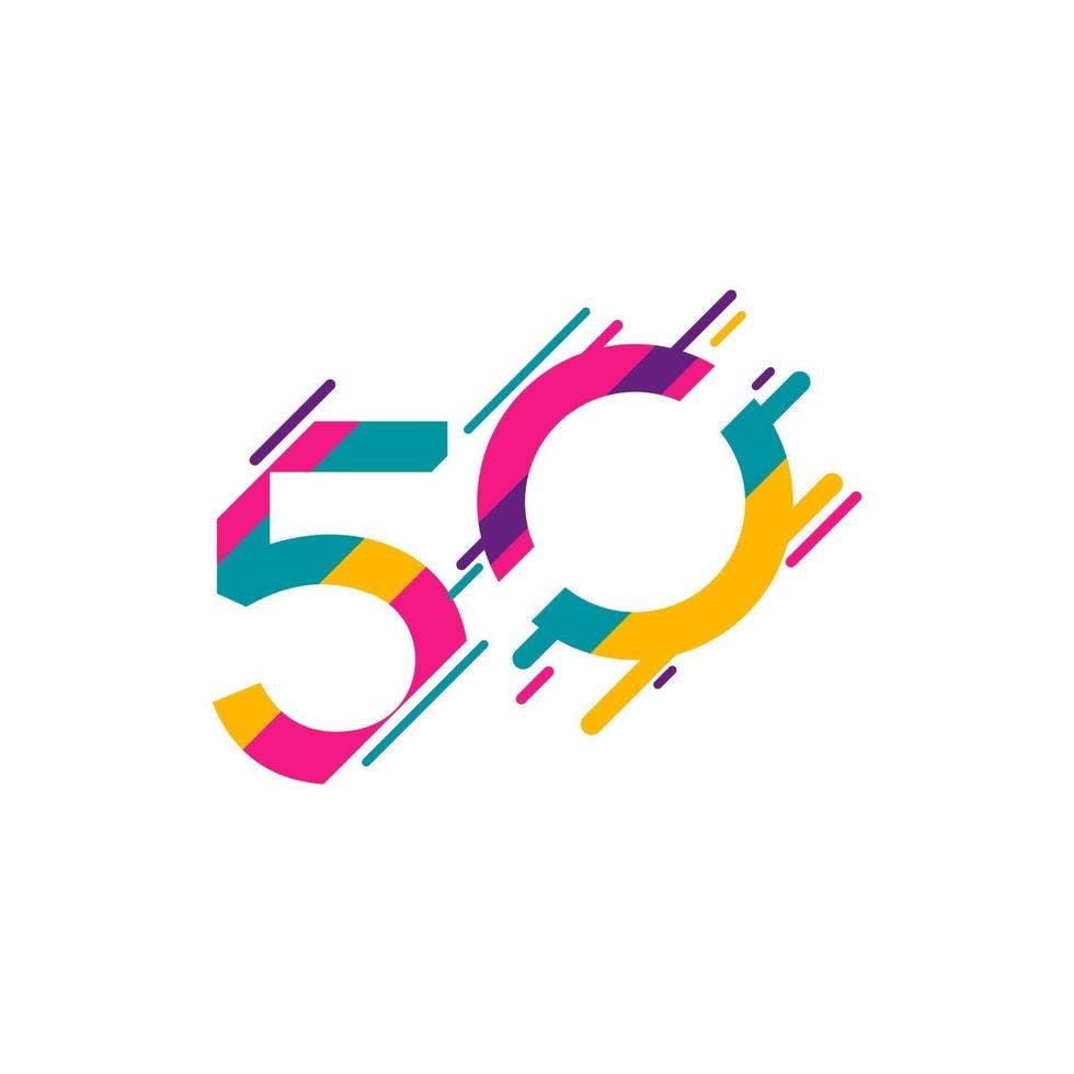 Ilustración de diseño de plantilla de vector de celebración de aniversario de 50 años